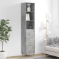 vidaXL Aparador de madera contrachapada gris hormigón 34,5x34x180 cm vidaXL Aparador de madera contrachapada gris hormigón 34,5x34x180 cm
