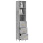 vidaXL Aparador de madera contrachapada gris hormigón 34,5x34x180 cm vidaXL Aparador de madera contrachapada gris hormigón 34,5x34x180 cm