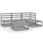 vidaXL Muebles de jardín 5 piezas gris madera maciza de pino vidaXL Muebles de jardín 5 piezas gris madera maciza de pino