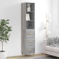 vidaXL Aparador alto madera contrachapada gris Sonoma 34,5x34x180 cm vidaXL Aparador alto madera contrachapada gris Sonoma 34,5x34x180 cm