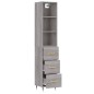 vidaXL Aparador alto madera contrachapada gris Sonoma 34,5x34x180 cm vidaXL Aparador alto madera contrachapada gris Sonoma 34,5x34x180 cm