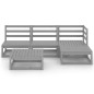 vidaXL Muebles de jardín 5 piezas gris madera maciza de pino vidaXL Muebles de jardín 5 piezas gris madera maciza de pino