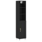 vidaXL Aparador de madera contrachapada negro 34,5x34x180 cm