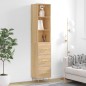 vidaXL Aparador de madera contrachapada roble Sonoma 34,5x34x180 cm vidaXL Aparador de madera contrachapada roble Sonoma 34,5x34x180 cm