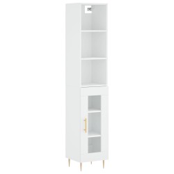 vidaXL Aparador alto madera contrachapada blanco 34,5x34x180 cm