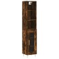 vidaXL Aparador de madera contrachapada roble ahumado 34,5x34x180 cm vidaXL Aparador de madera contrachapada roble ahumado 34,5x34x180 cm