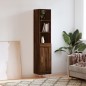 vidaXL Aparador alto madera contrachapada roble marrón 34,5x34x180 cm vidaXL Aparador alto madera contrachapada roble marrón 34,5x34x180 cm