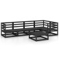 vidaXL Juego de muebles de jardín 6 piezas negro madera maciza de pino vidaXL Juego de muebles de jardín 6 piezas negro madera maciza de pino