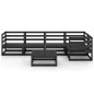 vidaXL Juego de muebles de jardín 6 piezas negro madera maciza de pino vidaXL Juego de muebles de jardín 6 piezas negro madera maciza de pino