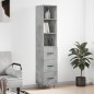 vidaXL Aparador de madera contrachapada gris hormigón 34,5x34x180 cm vidaXL Aparador de madera contrachapada gris hormigón 34,5x34x180 cm