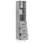 vidaXL Aparador de madera contrachapada gris hormigón 34,5x34x180 cm vidaXL Aparador de madera contrachapada gris hormigón 34,5x34x180 cm