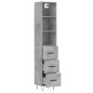 vidaXL Aparador de madera contrachapada gris hormigón 34,5x34x180 cm vidaXL Aparador de madera contrachapada gris hormigón 34,5x34x180 cm