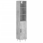 vidaXL Aparador de madera contrachapada gris hormigón 34,5x34x180 cm vidaXL Aparador de madera contrachapada gris hormigón 34,5x34x180 cm