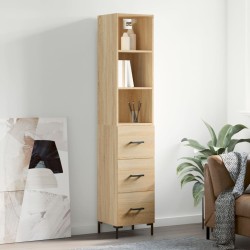 vidaXL Aparador de madera contrachapada roble Sonoma 34,5x34x180 cm