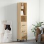 vidaXL Aparador de madera contrachapada roble Sonoma 34,5x34x180 cm vidaXL Aparador de madera contrachapada roble Sonoma 34,5x34x180 cm