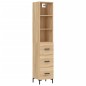 vidaXL Aparador de madera contrachapada roble Sonoma 34,5x34x180 cm vidaXL Aparador de madera contrachapada roble Sonoma 34,5x34x180 cm