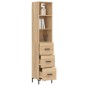 vidaXL Aparador de madera contrachapada roble Sonoma 34,5x34x180 cm vidaXL Aparador de madera contrachapada roble Sonoma 34,5x34x180 cm