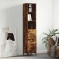 vidaXL Aparador de madera contrachapada roble ahumado 34,5x34x180 cm vidaXL Aparador de madera contrachapada roble ahumado 34,5x34x180 cm