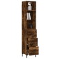 vidaXL Aparador de madera contrachapada roble ahumado 34,5x34x180 cm vidaXL Aparador de madera contrachapada roble ahumado 34,5x34x180 cm