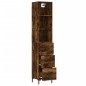 vidaXL Aparador de madera contrachapada roble ahumado 34,5x34x180 cm vidaXL Aparador de madera contrachapada roble ahumado 34,5x34x180 cm