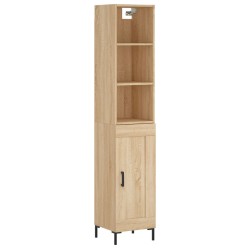 vidaXL Aparador de madera contrachapada roble Sonoma 34,5x34x180 cm