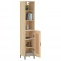 vidaXL Aparador de madera contrachapada roble Sonoma 34,5x34x180 cm vidaXL Aparador de madera contrachapada roble Sonoma 34,5x34x180 cm