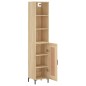 vidaXL Aparador de madera contrachapada roble Sonoma 34,5x34x180 cm vidaXL Aparador de madera contrachapada roble Sonoma 34,5x34x180 cm