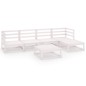 vidaXL Set de salón de jardín de 6 piezas blanco madera maciza de pino vidaXL Set de salón de jardín de 6 piezas blanco madera maciza de pino