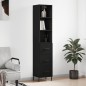 vidaXL Aparador de madera contrachapada negro 34,5x34x180 cm vidaXL Aparador de madera contrachapada negro 34,5x34x180 cm