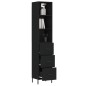 vidaXL Aparador de madera contrachapada negro 34,5x34x180 cm vidaXL Aparador de madera contrachapada negro 34,5x34x180 cm