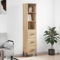 vidaXL Aparador de madera contrachapada roble Sonoma 34,5x34x180 cm vidaXL Aparador de madera contrachapada roble Sonoma 34,5x34x180 cm