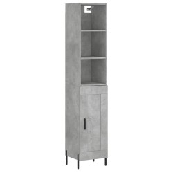 vidaXL Aparador de madera contrachapada gris hormigón 34,5x34x180 cm