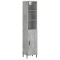 vidaXL Aparador de madera contrachapada gris hormigón 34,5x34x180 cm vidaXL Aparador de madera contrachapada gris hormigón 34,5x34x180 cm