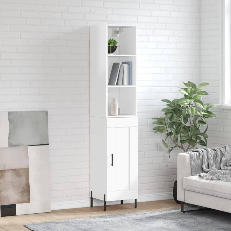 vidaXL Aparador alto madera contrachapada blanco brillo 34,5x34x180 cm vidaXL Aparador alto madera contrachapada blanco brillo 34,5x34x180 cm