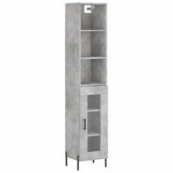 vidaXL Aparador de madera contrachapada gris hormigón 34,5x34x180 cm