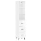 vidaXL Aparador alto madera contrachapada blanco brillo 34,5x34x180 cm