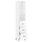 vidaXL Aparador alto madera contrachapada blanco brillo 34,5x34x180 cm