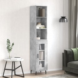 vidaXL Aparador de madera contrachapada gris hormigón 34,5x34x180 cm