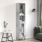 vidaXL Aparador de madera contrachapada gris hormigón 34,5x34x180 cm vidaXL Aparador de madera contrachapada gris hormigón 34,5x34x180 cm