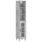 vidaXL Aparador de madera contrachapada gris hormigón 34,5x34x180 cm vidaXL Aparador de madera contrachapada gris hormigón 34,5x34x180 cm