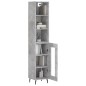 vidaXL Aparador de madera contrachapada gris hormigón 34,5x34x180 cm vidaXL Aparador de madera contrachapada gris hormigón 34,5x34x180 cm