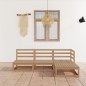 vidaXL Muebles de jardín 4 piezas marrón miel madera maciza de pino vidaXL Muebles de jardín 4 piezas marrón miel madera maciza de pino