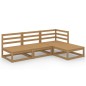 vidaXL Muebles de jardín 4 piezas marrón miel madera maciza de pino vidaXL Muebles de jardín 4 piezas marrón miel madera maciza de pino