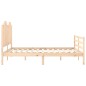 vidaXL Estructura de cama de matrimonio con cabecero madera maciza