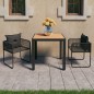 vidaXL Set de comedor de jardín de 3 piezas PVC ratán negro y marrón vidaXL Set de comedor de jardín de 3 piezas PVC ratán negro y marrón