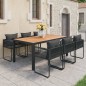 vidaXL Set de comedor de jardín de 7 piezas PVC ratán negro y marrón vidaXL Set de comedor de jardín de 7 piezas PVC ratán negro y marrón