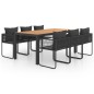 vidaXL Set de comedor de jardín de 7 piezas PVC ratán negro y marrón vidaXL Set de comedor de jardín de 7 piezas PVC ratán negro y marrón