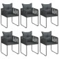 vidaXL Set de comedor de jardín de 7 piezas PVC ratán negro y marrón vidaXL Set de comedor de jardín de 7 piezas PVC ratán negro y marrón
