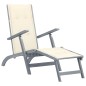 vidaXL Tumbona de jardín con reposapiés y cojín madera maciza acacia vidaXL Tumbona de jardín con reposapiés y cojín madera maciza acacia