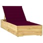 vidaXL Tumbona con cojín rojo tinto madera de pino impregnada vidaXL Tumbona con cojín rojo tinto madera de pino impregnada